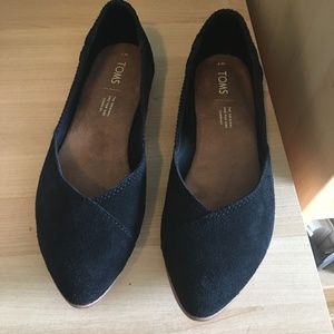New Tom's Black Mixed Material Jutti Flat Size 7